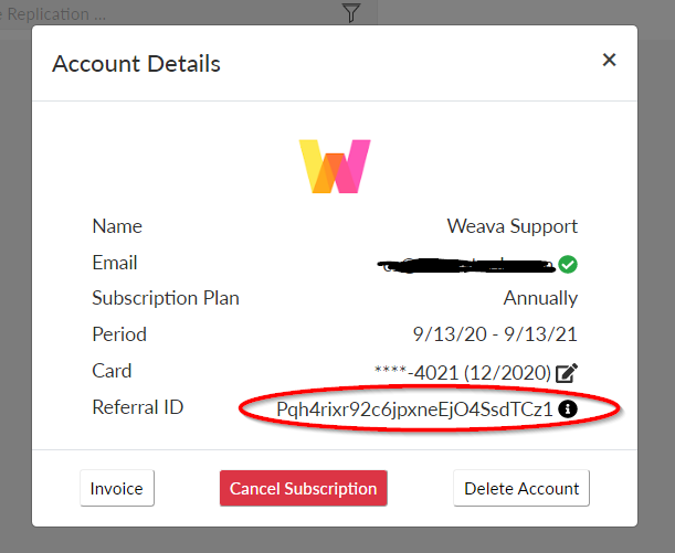 Weava Referral ID