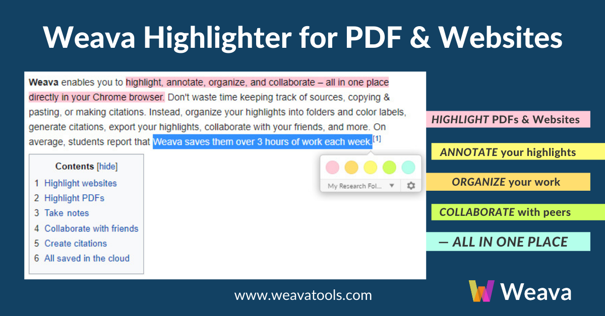 Weava Highlighter - Research Tool Webpages