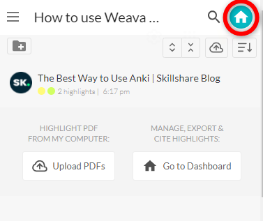 Navigate to Weava Dashboard