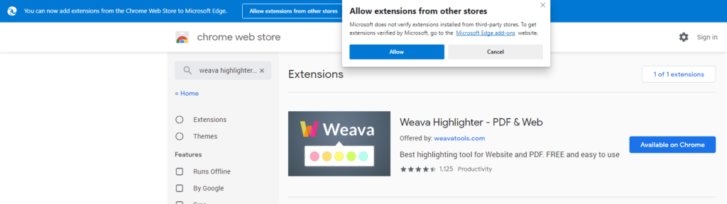 Weava with Microsoft Edge