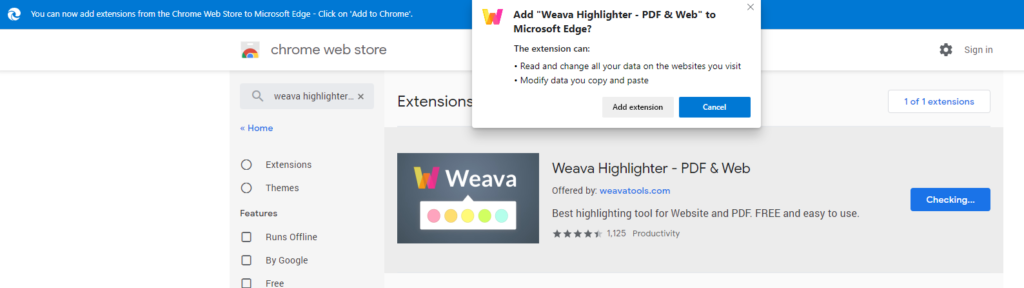 Enable Permissions - Weava with Microsoft Edge